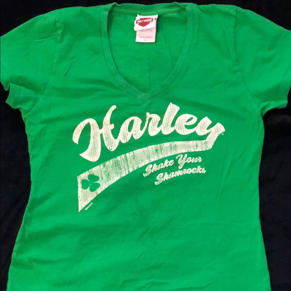 St. Patrick’s / Harley Davidson green v-neck